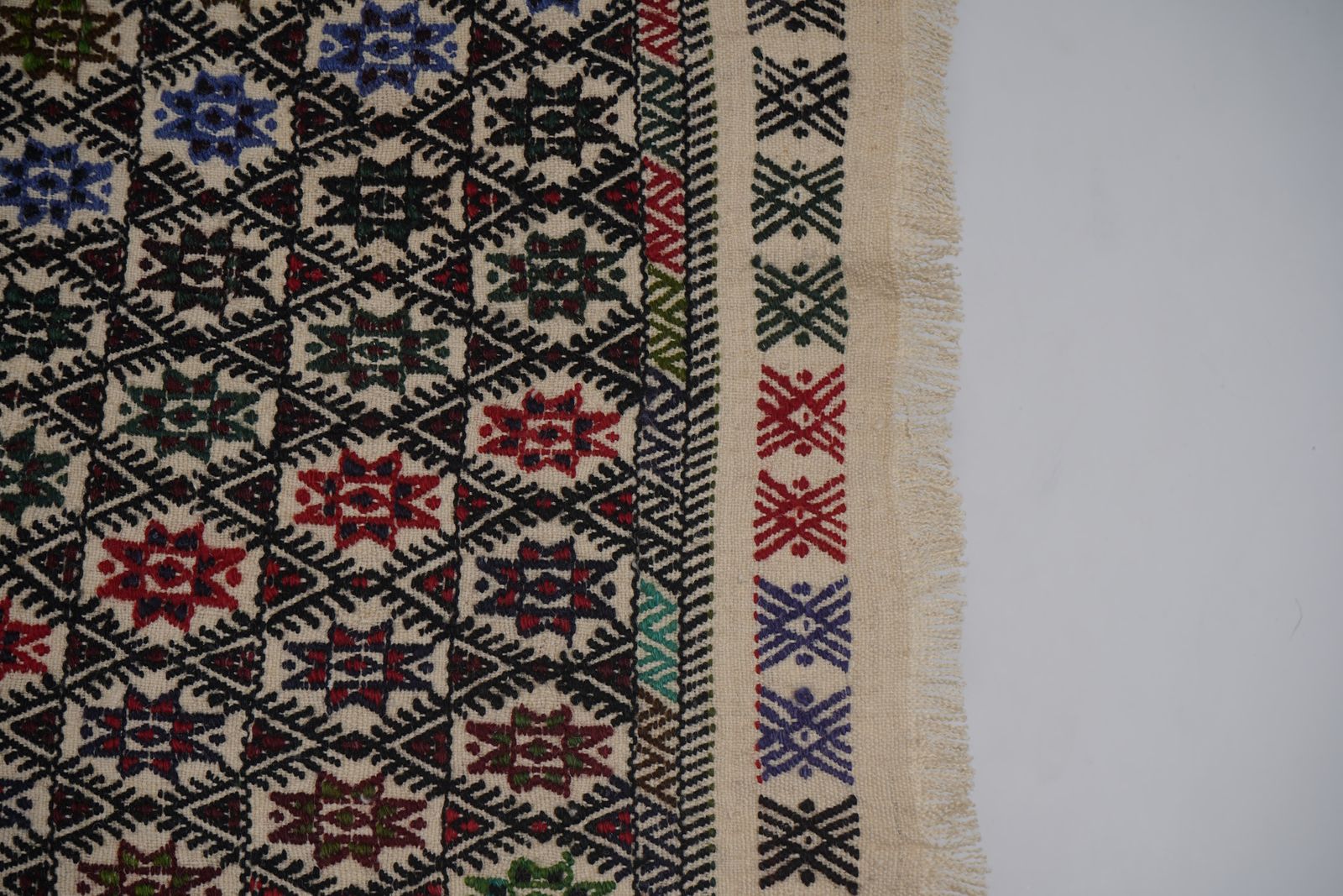 1960s Turkish Wool Jajim Kilim Rug 4'8'' X 6'9'' photo buy