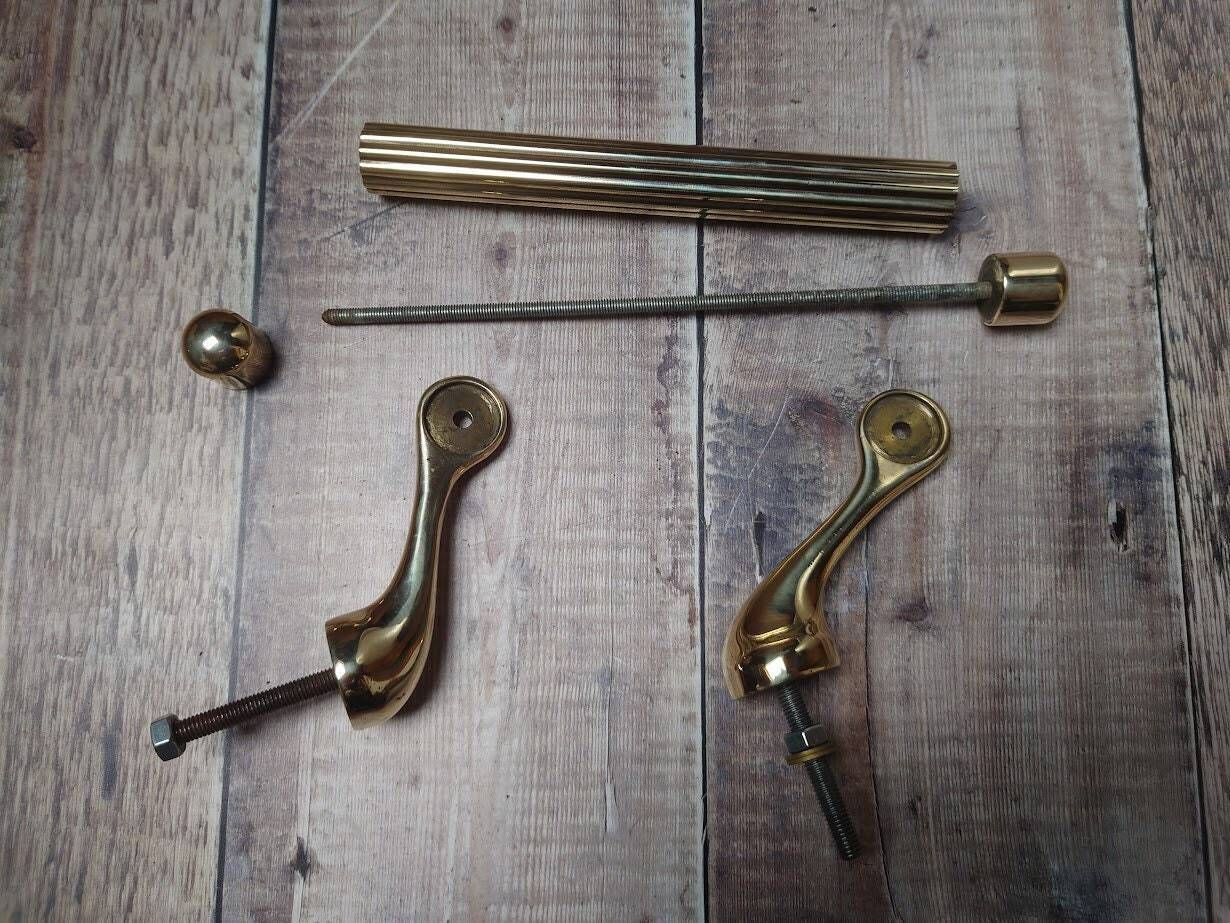 Heavy Brass Door Handle, 1970s photo 50.0