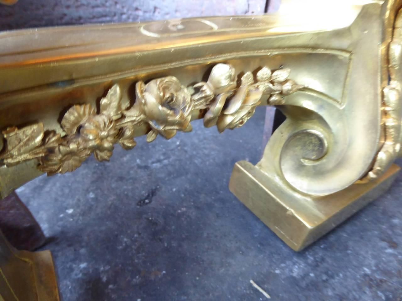 photo furniture 18th 19th Century French Ormolu Neoclassic Andirons