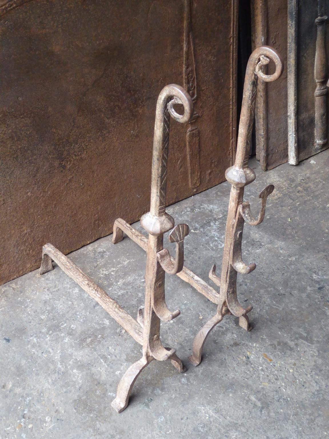 French Louis III Andirons Or Firedogs, 17th Century photo buy