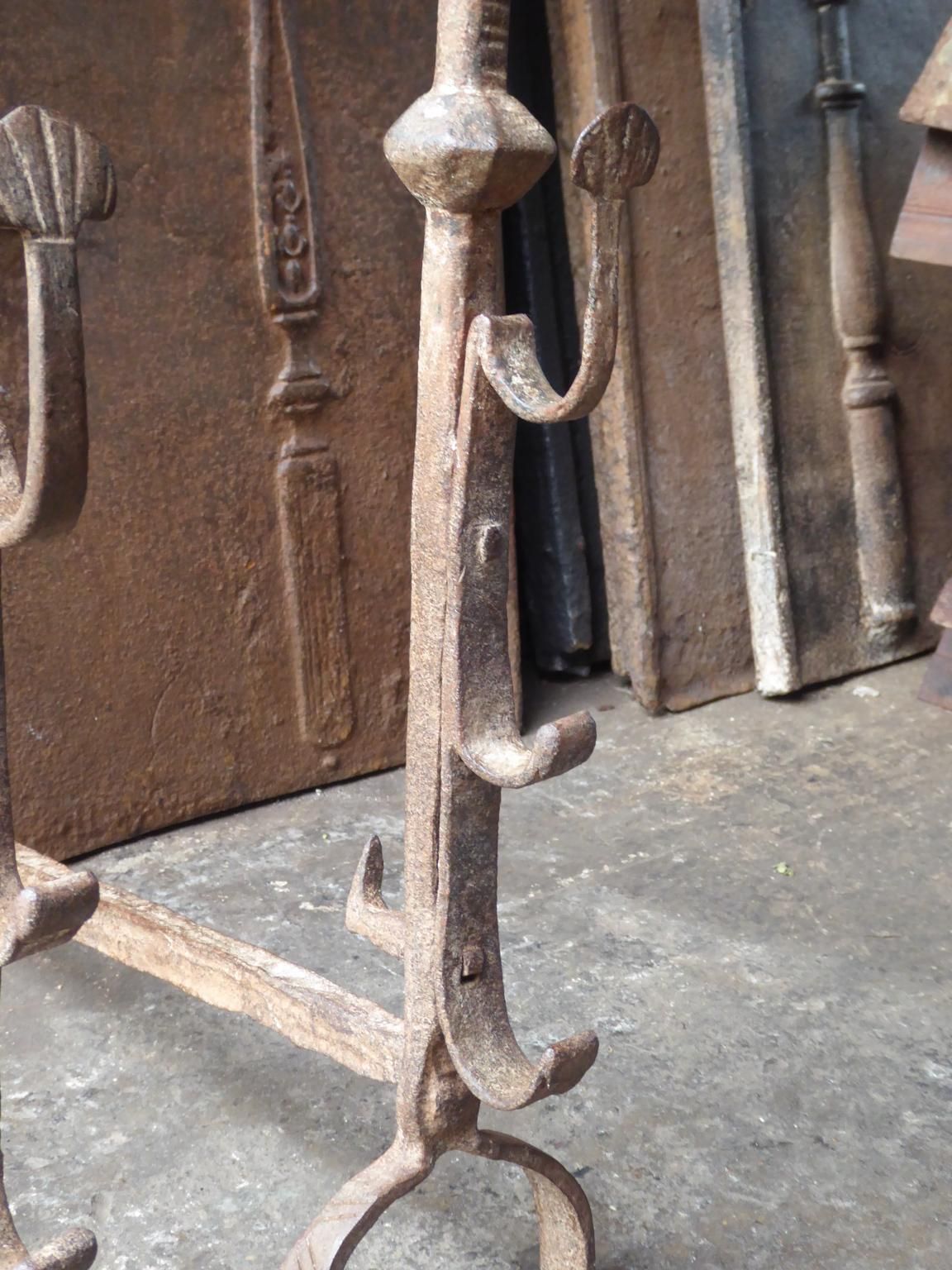 photo buy French Louis III Andirons Or Firedogs, 17th Century