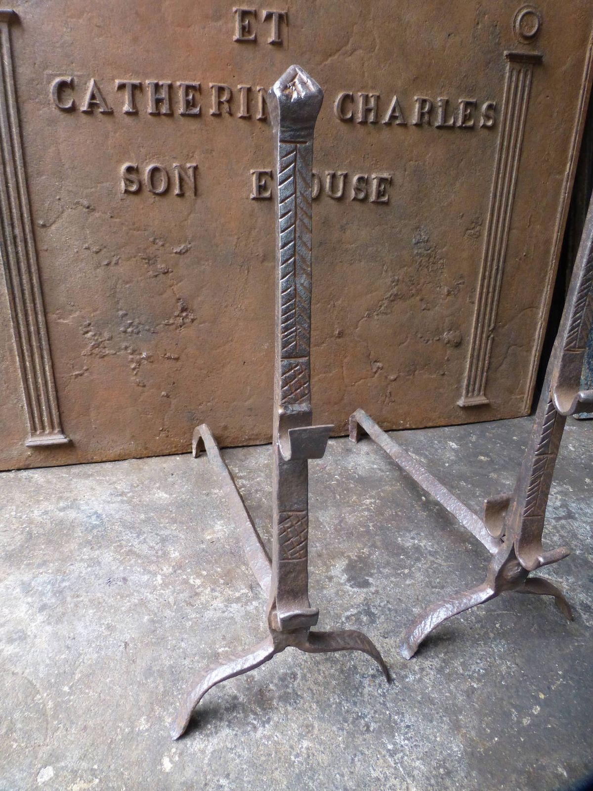 17th Century Louis XIII Andirons, Firedogs photo for sale