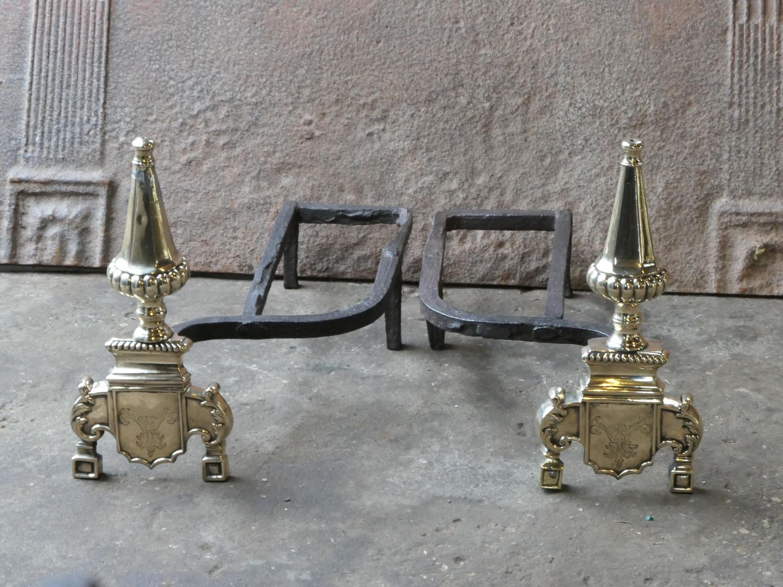 17th Century French Louis XIV Andirons Or Firedogs photo furniture