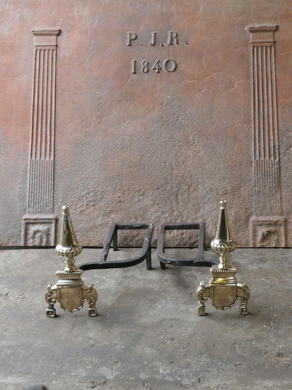 17th Century French Louis XIV Andirons Or Firedogs photo Home Fixtures