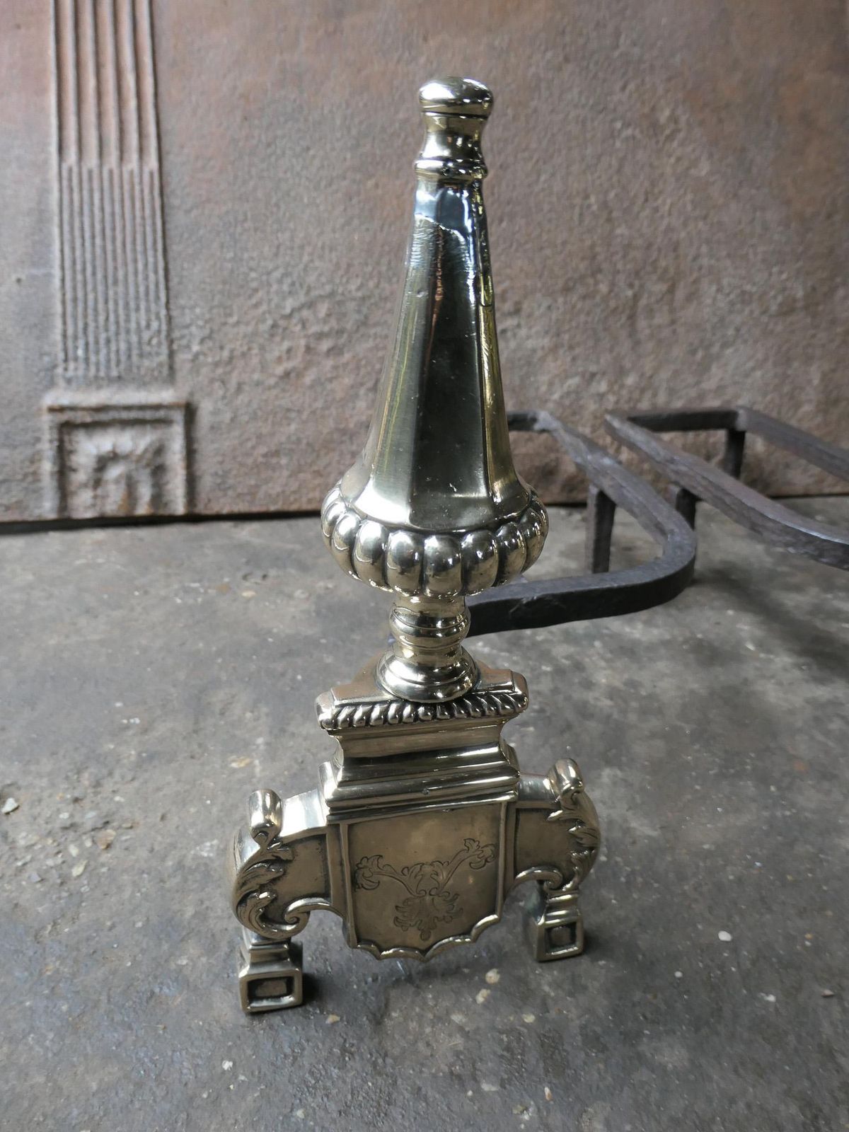 Home Fixtures 17th Century French Louis XIV Andirons Or Firedogs photo