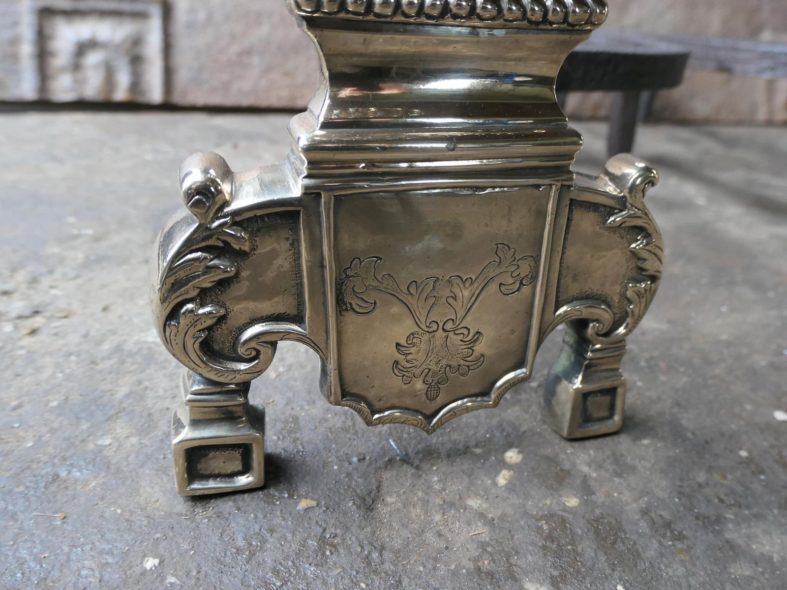 661.0 17th Century French Louis XIV Andirons Or Firedogs photo