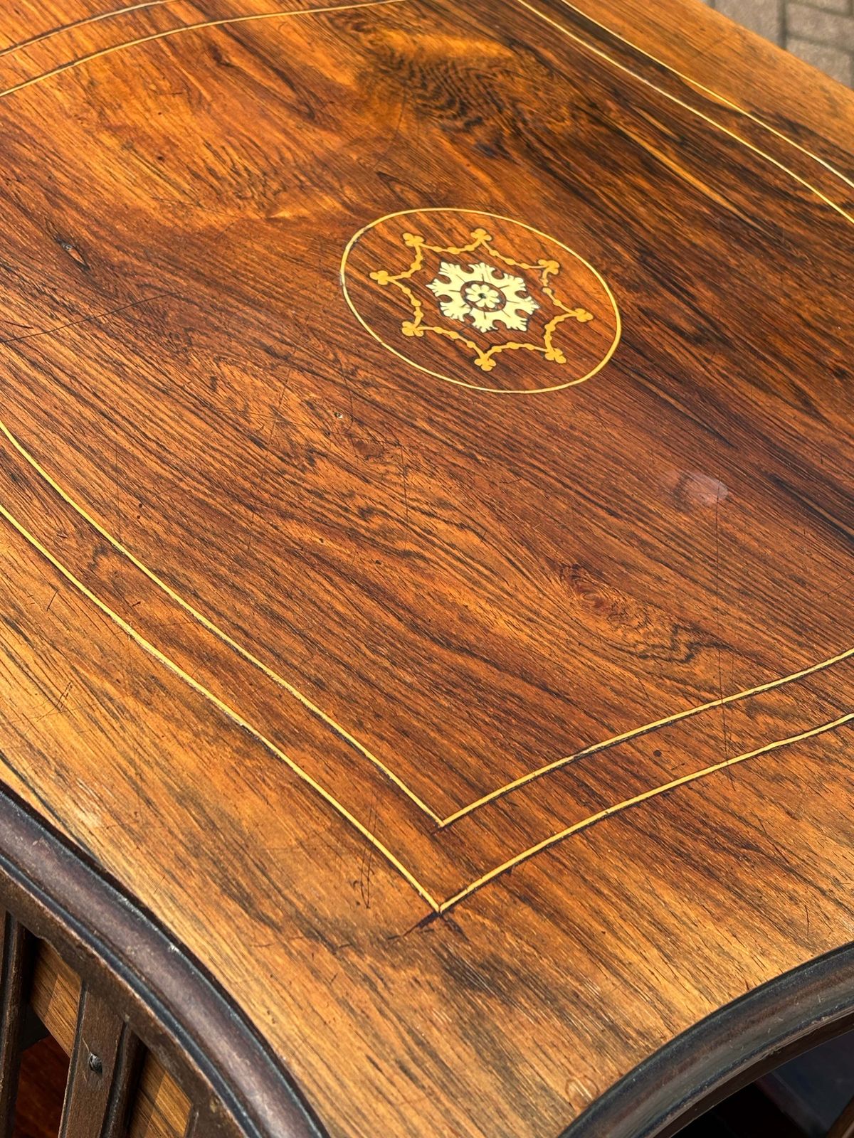 Edwardian Inlaid Mahogany Revolving Bookcase photo for sale