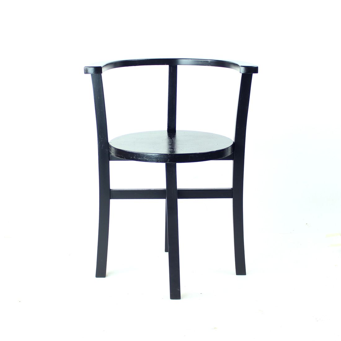 Black Interwar Period Oak Club Armchair, Czechoslovakia 1930s photo furniture