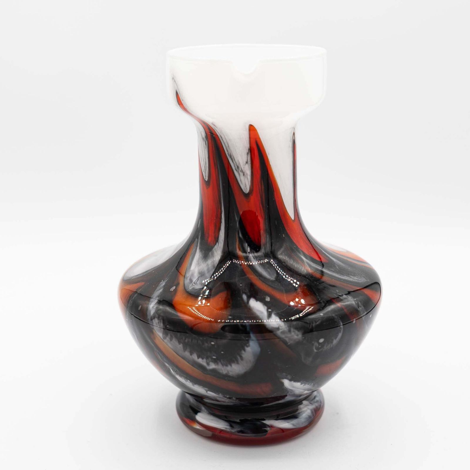 Murano "Fiorentina" Opal Glass Handle Vase   Carlo Moretti   C1970s photo for sale