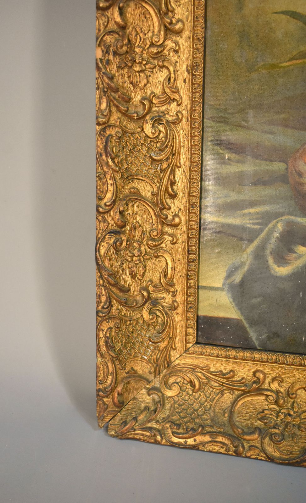 Home Decor Large Giltwood Picture Frame With Intricate Decoration Louis XV Style photo