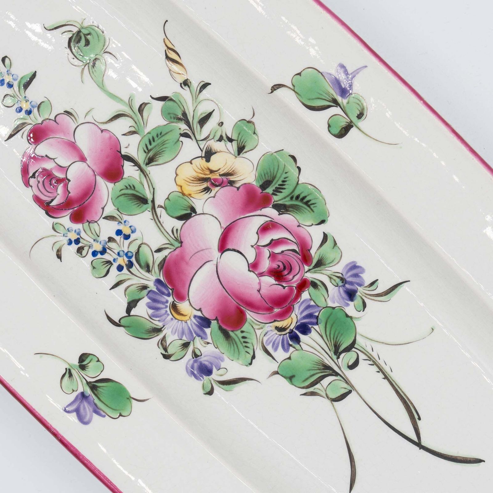 Antique Long Oval French Platter   Luneville   Early 20th Century photo Home Decor