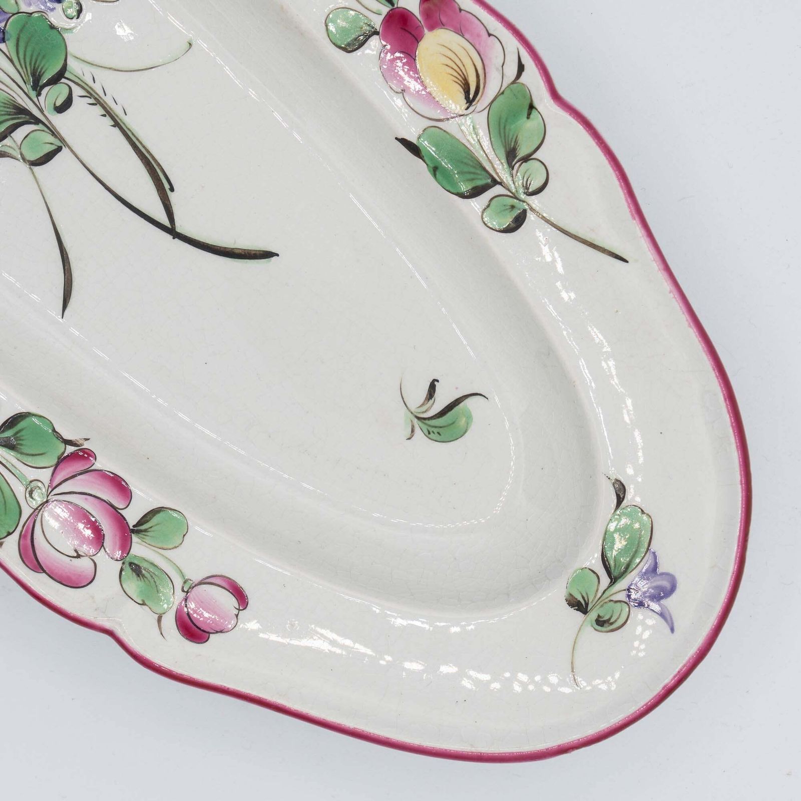 Antique Long Oval French Platter   Luneville   Early 20th Century photo vinterior