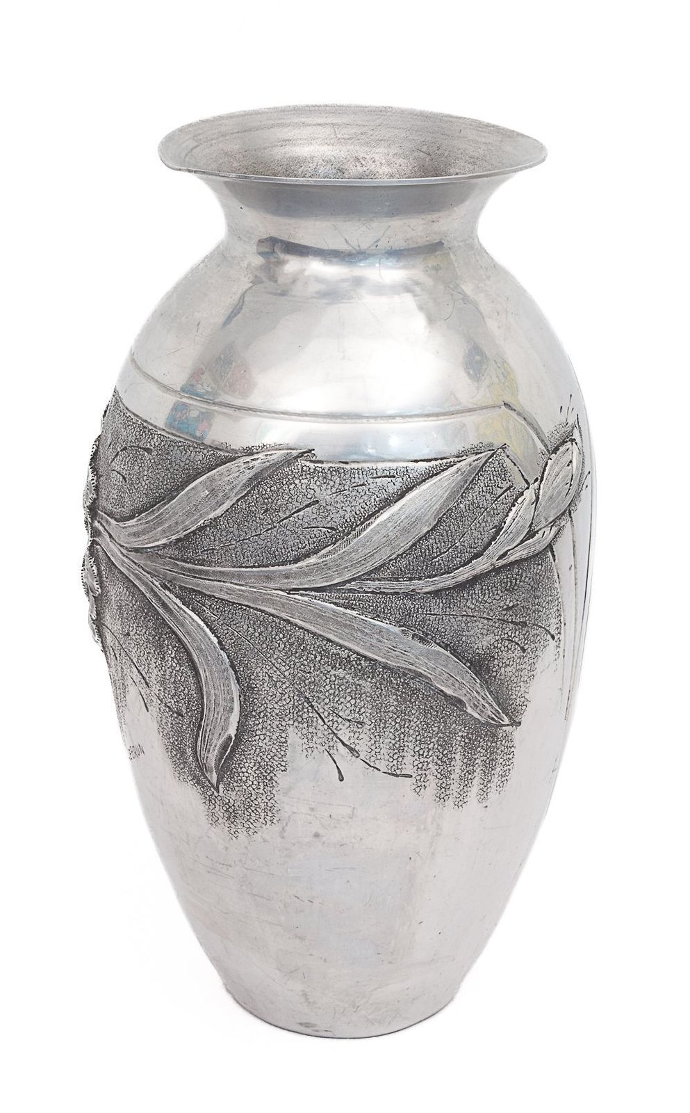Art Nouveau Pewter Vase, 1900s photo for sale