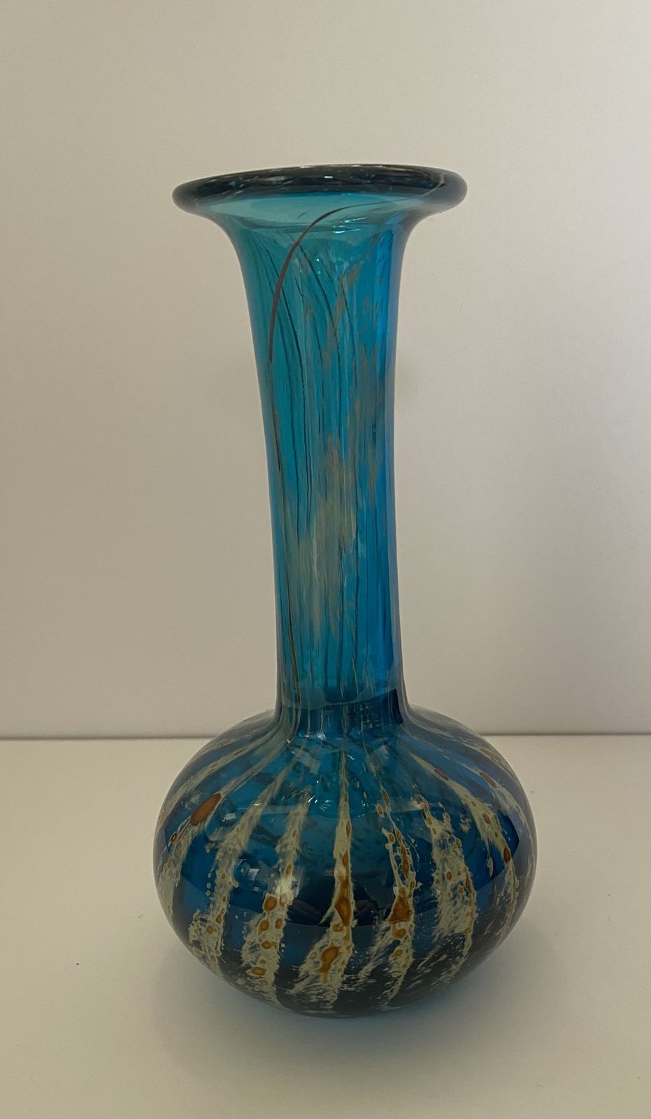 Mdina, Maltese Art Glass, Long Neck Vase By Michael Harris, 1970’s photo for sale