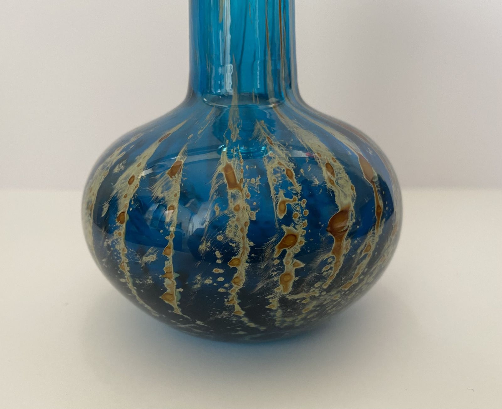 Mdina, Maltese Art Glass, Long Neck Vase By Michael Harris, 1970’s photo vinterior