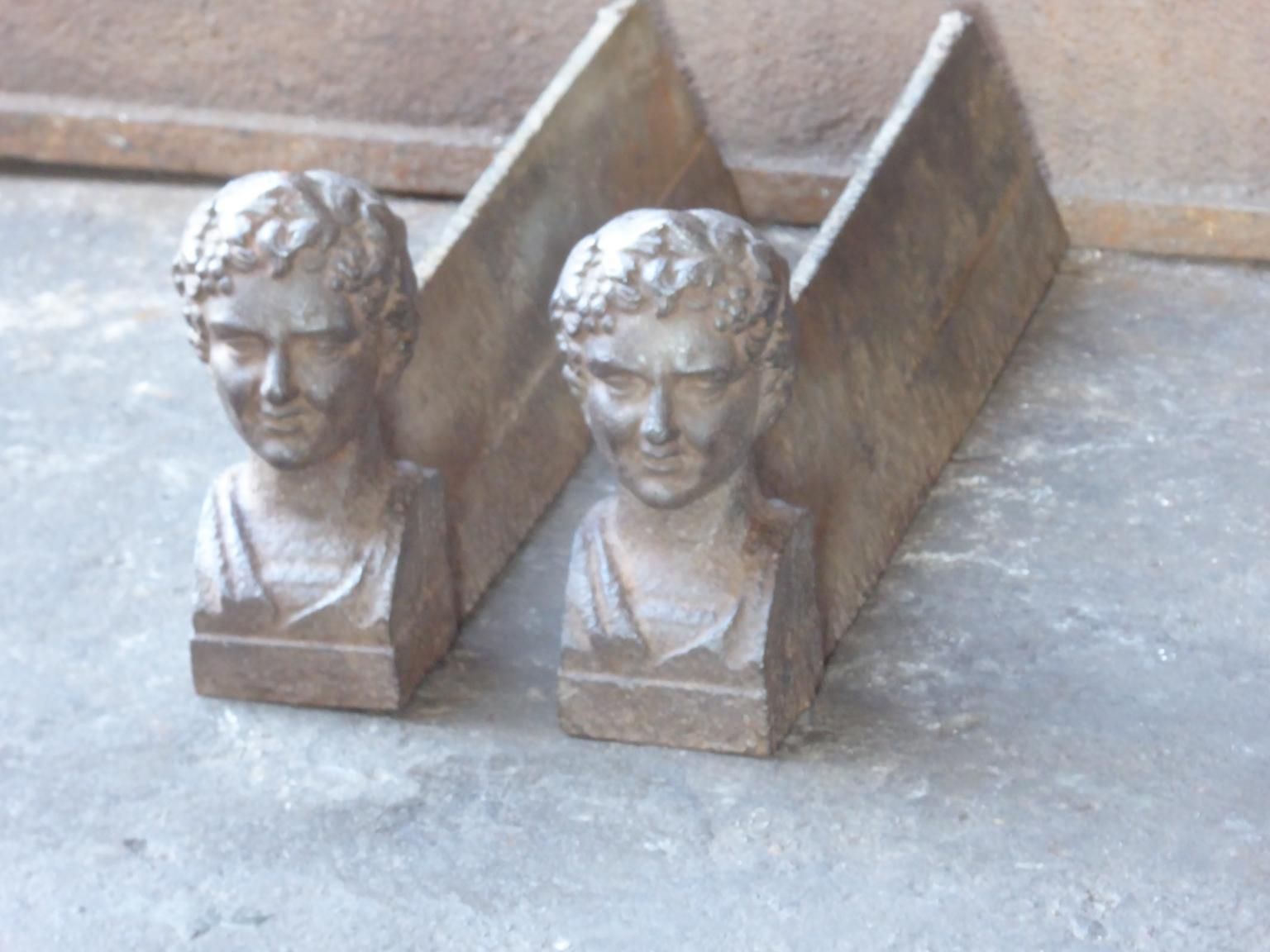 Antique French 'Bacchante' Firedogs Or Andirons, 19th Century photo furniture