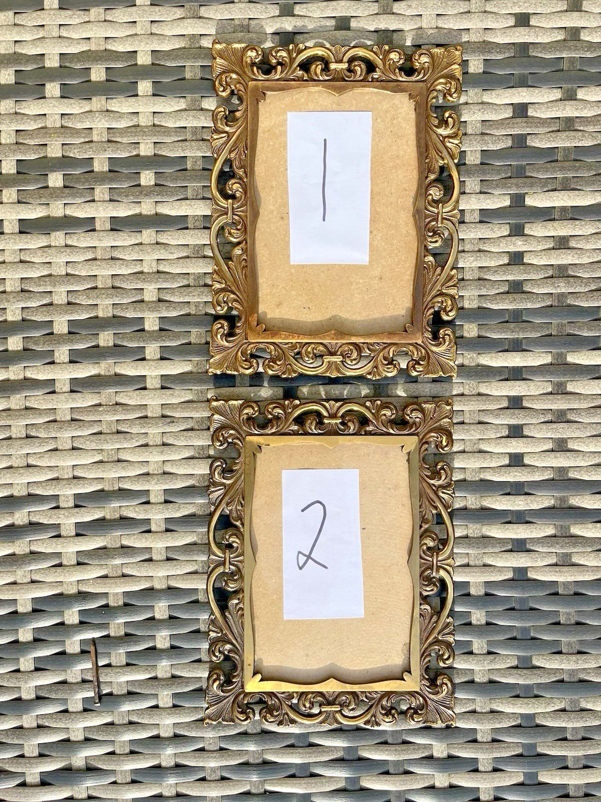 photo buy 1 Antique Italian Ornate Gilt Metal Rococo Wall Photo Picture Frame Acanthus