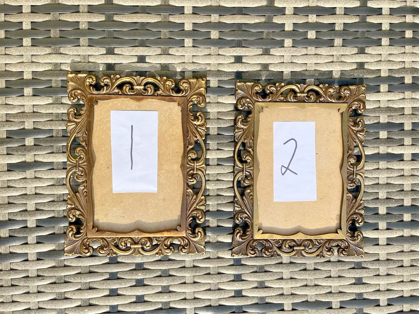 photo vintage 1 Antique Italian Ornate Gilt Metal Rococo Wall Photo Picture Frame Acanthus