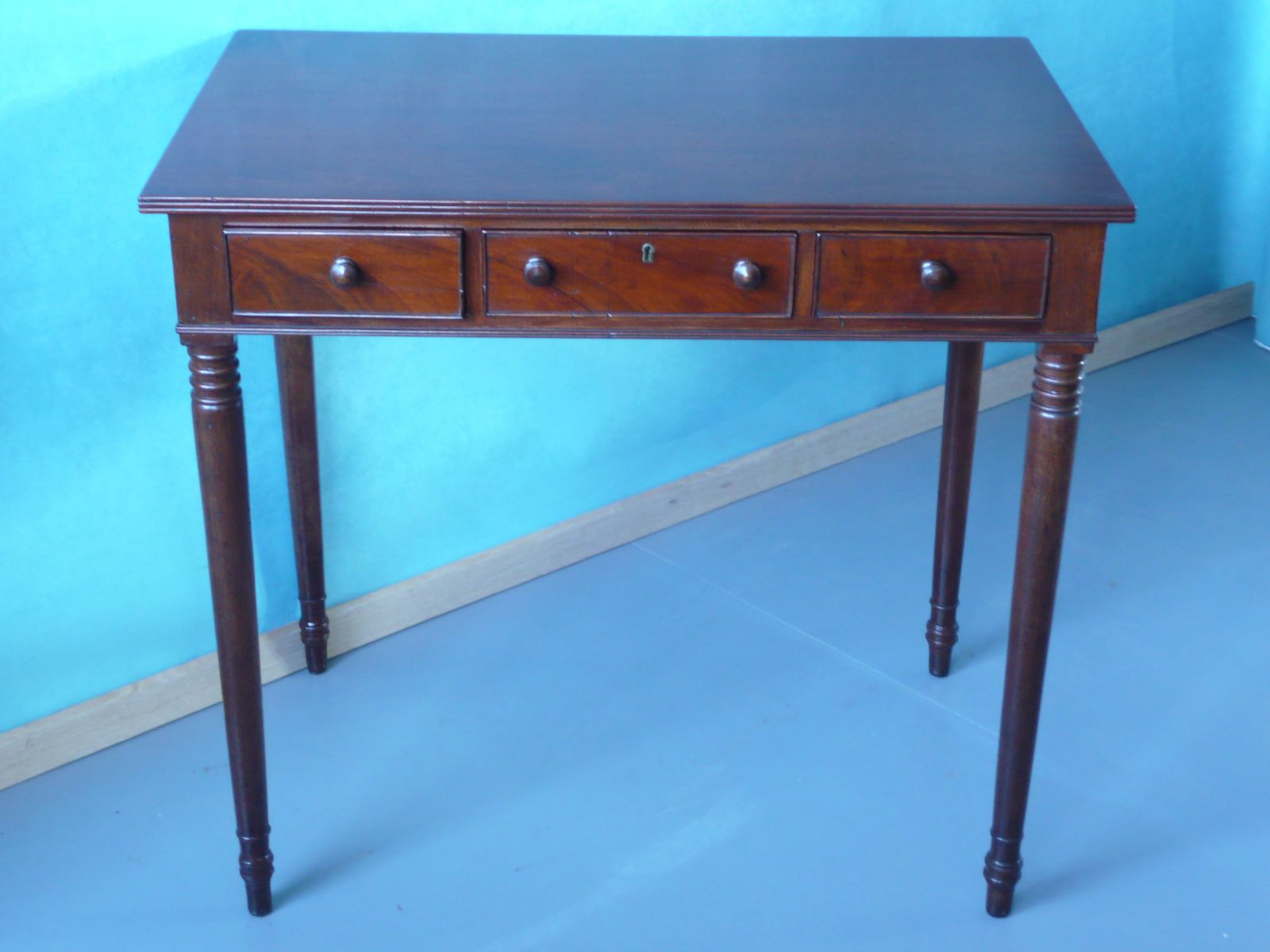 Three Drawer Mahogany Side Table photo furniture