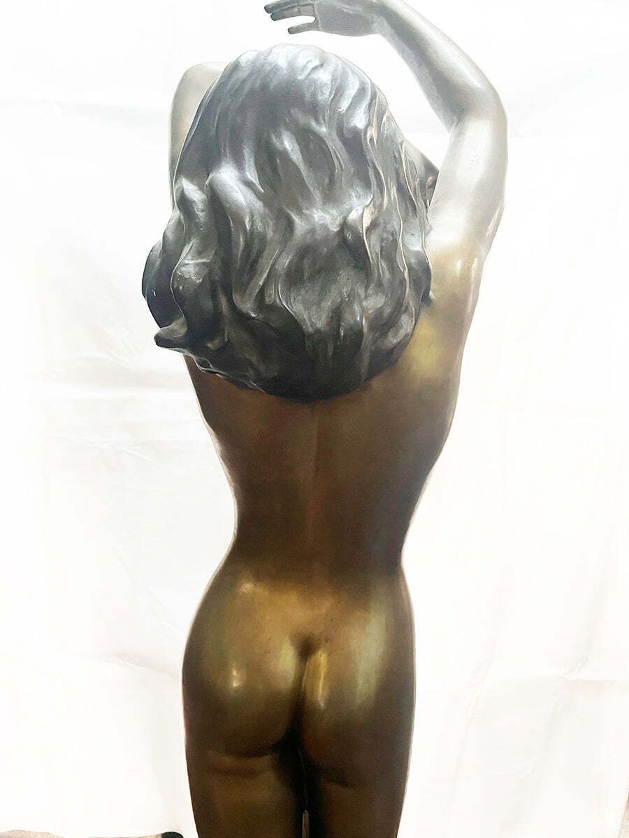 S. Monaco, Large Bronze Sculpture Depicting A Standing Nude Woman '900  Top Antiques photo furniture