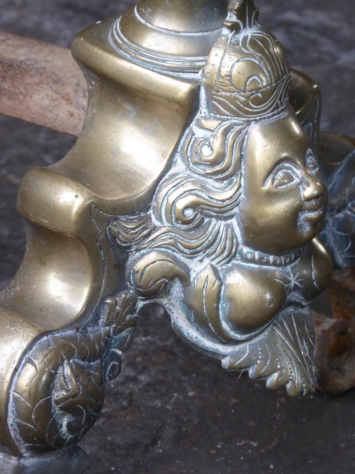 photo for sale French Louis XIV Period Andirons Or Firedogs, 17th Century