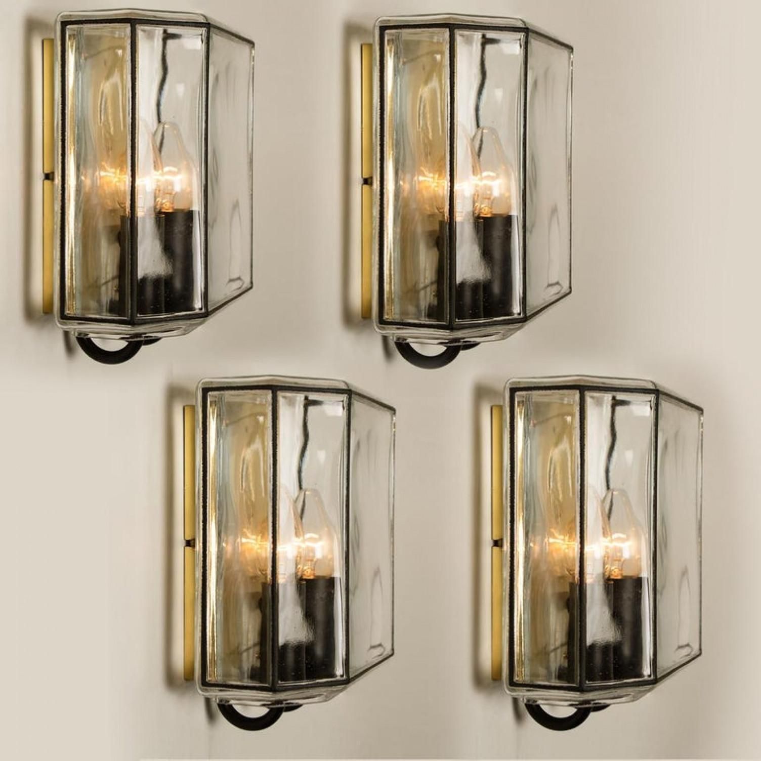 photo vintage 1 Of The 4 Of Iron And Bubble Glass Sconces Wall Lamps By Limburg, Germany, 1960