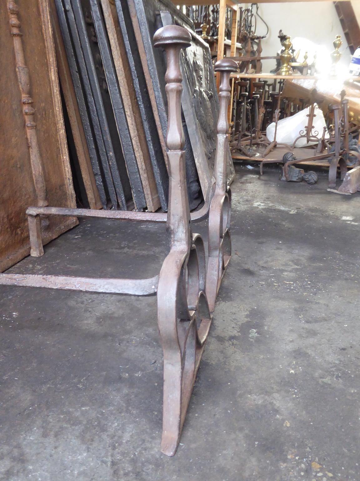photo buy Dutch Louis III Andirons Or Firedogs, 17th Century
