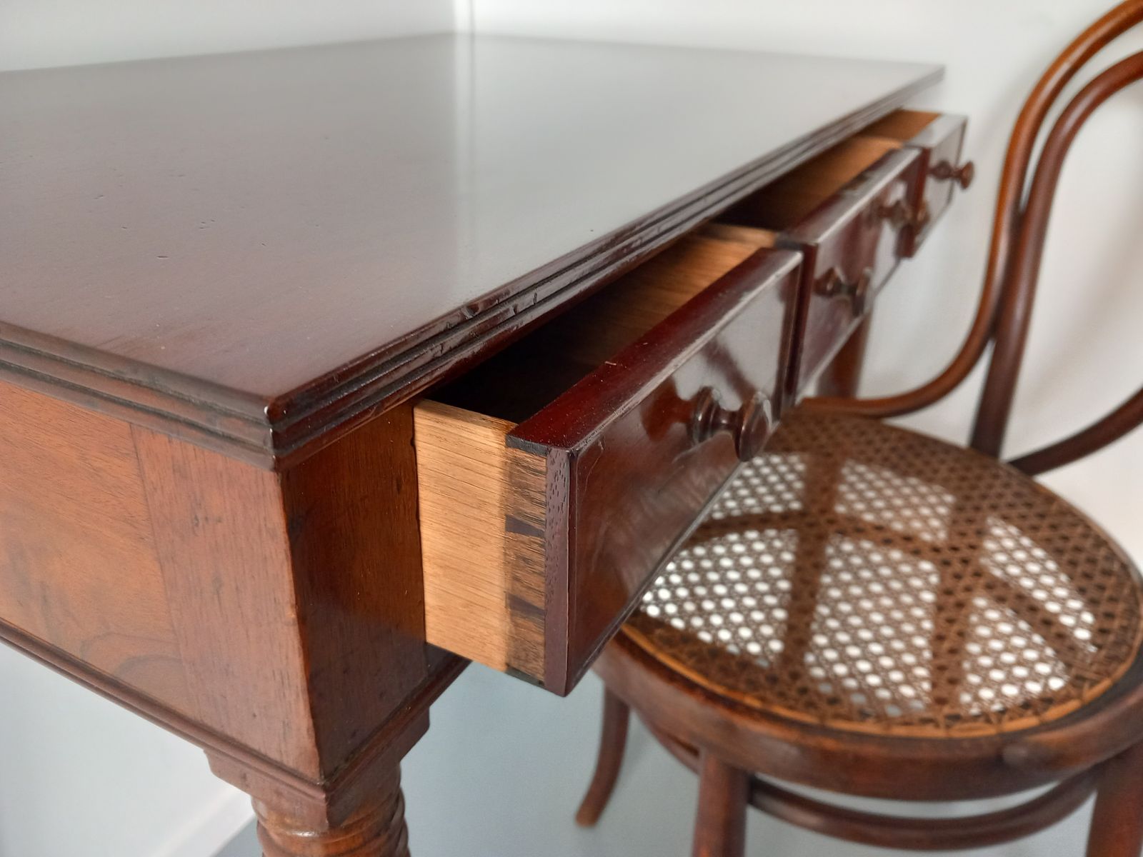 Three Drawer Mahogany Side Table