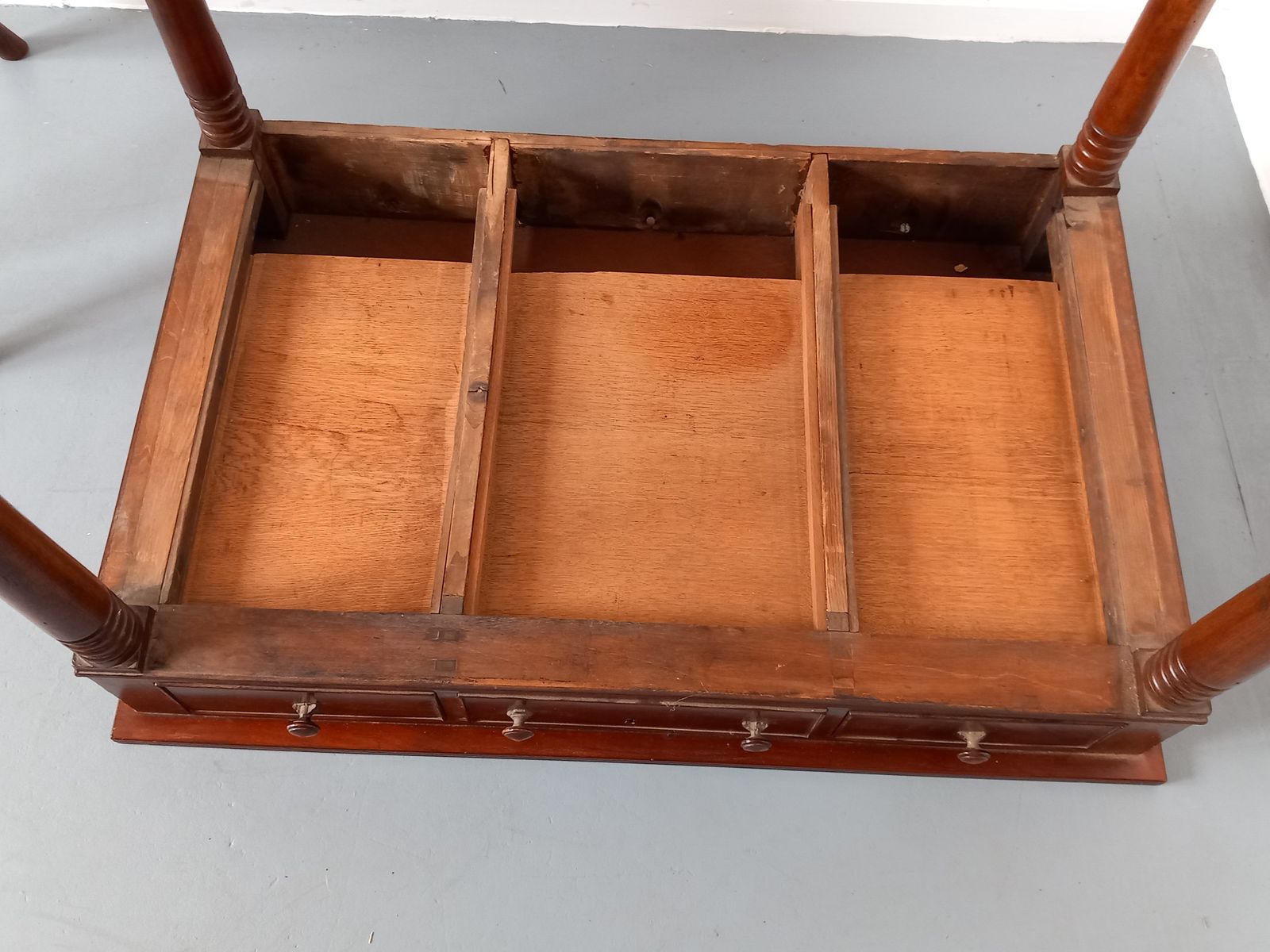 Three Drawer Mahogany Side Table photo vintage