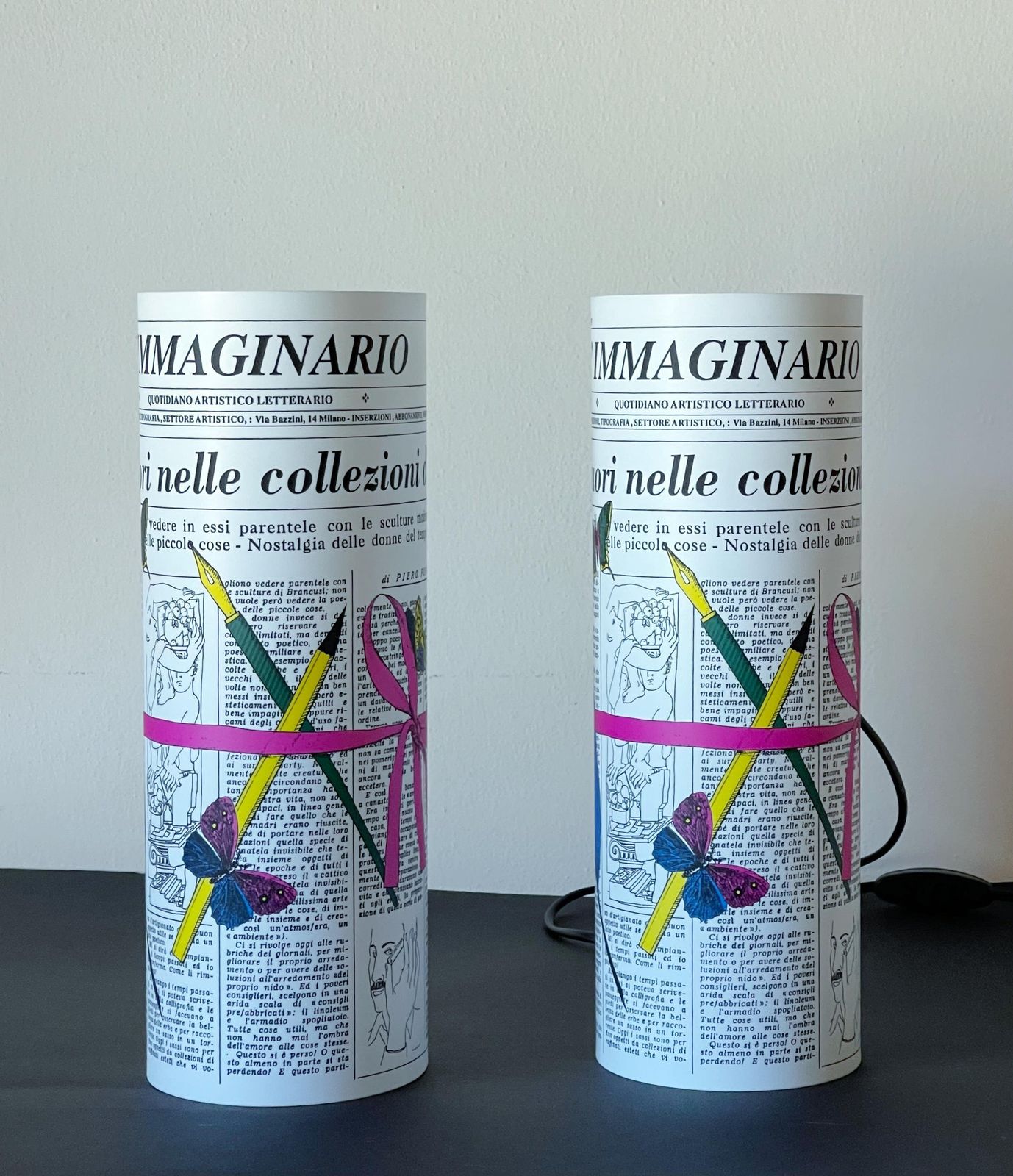 Pair Of "L'immaginario" Table Lamps By Fornasetti photo Lighting