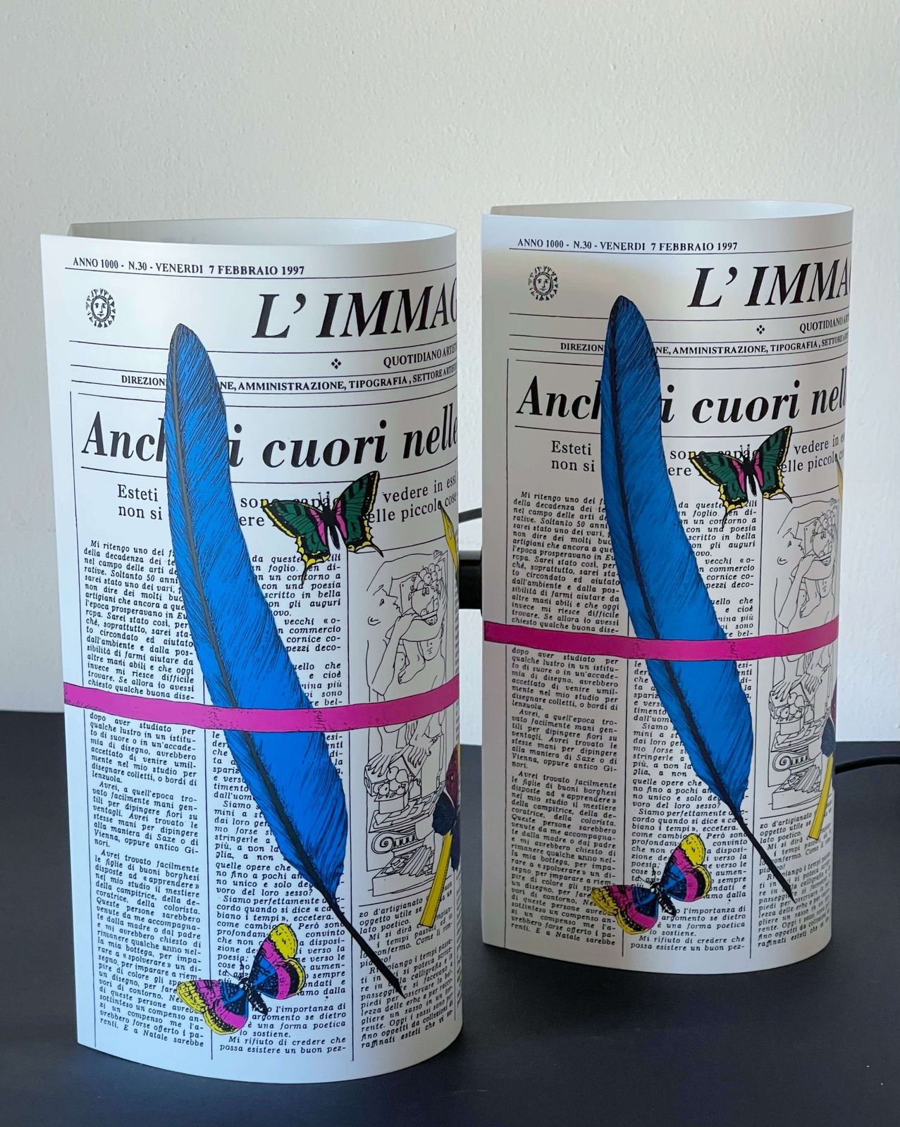 Pair Of "L'immaginario" Table Lamps By Fornasetti photo 1159.0