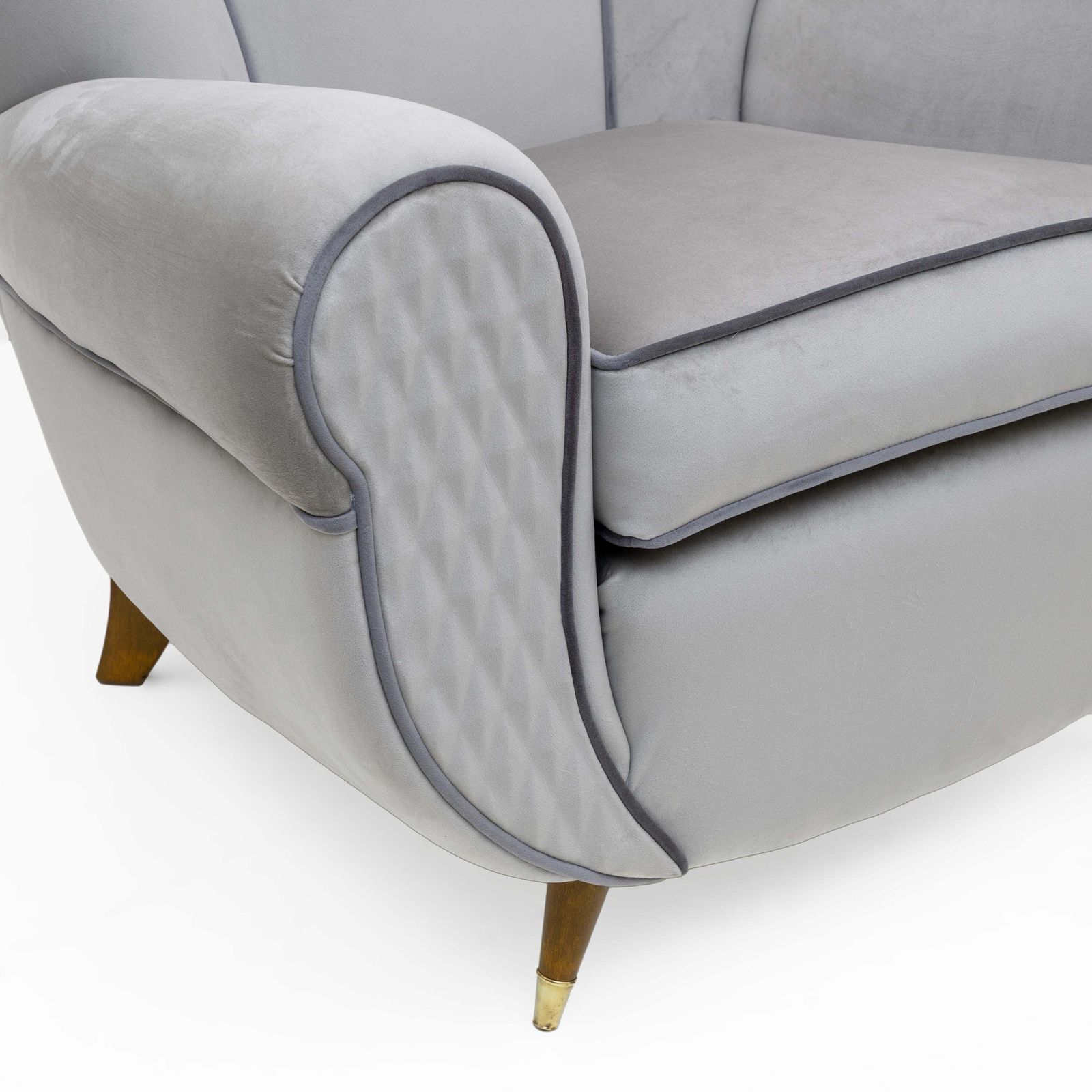 Attributed Guglielmo Ulrich Art Deco Italian Velvet Armchairs, 1940s, Pair photo Furniture
