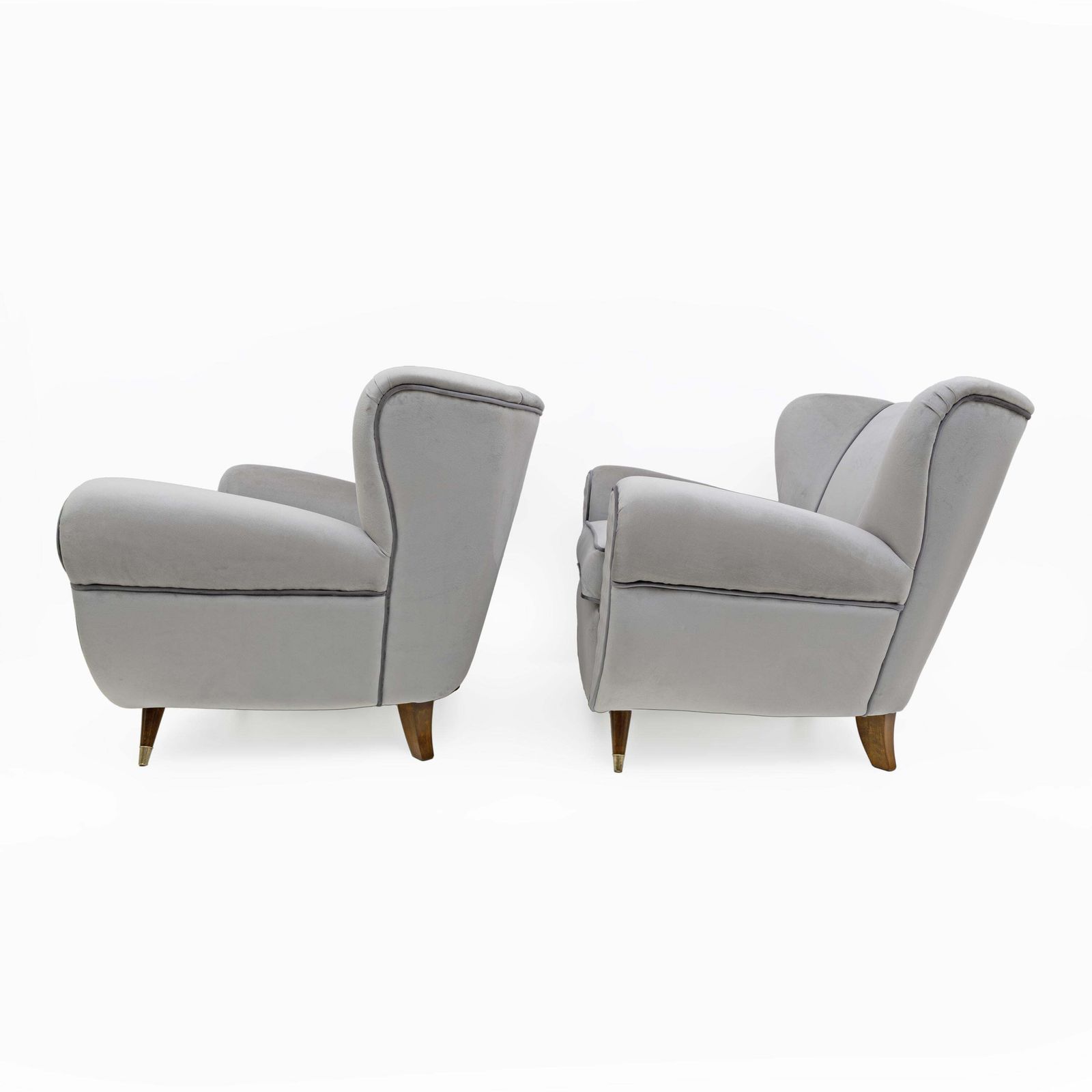 photo furniture Attributed Guglielmo Ulrich Art Deco Italian Velvet Armchairs, 1940s, Pair