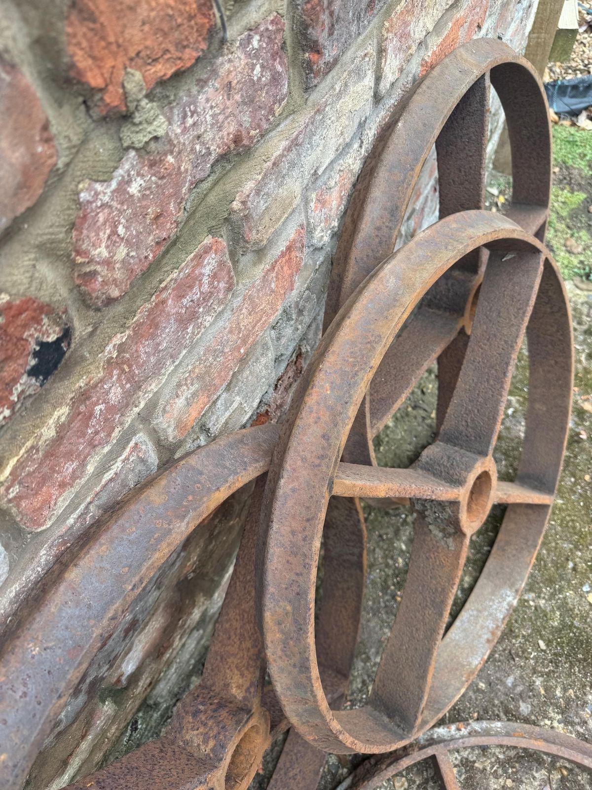 Large Cambridge Roller Wheels / Antique Salvage / Shepherds Hut Wheels Set Of 4 / Garden Decor / Feature / Decoration / Ornament photo 165.0