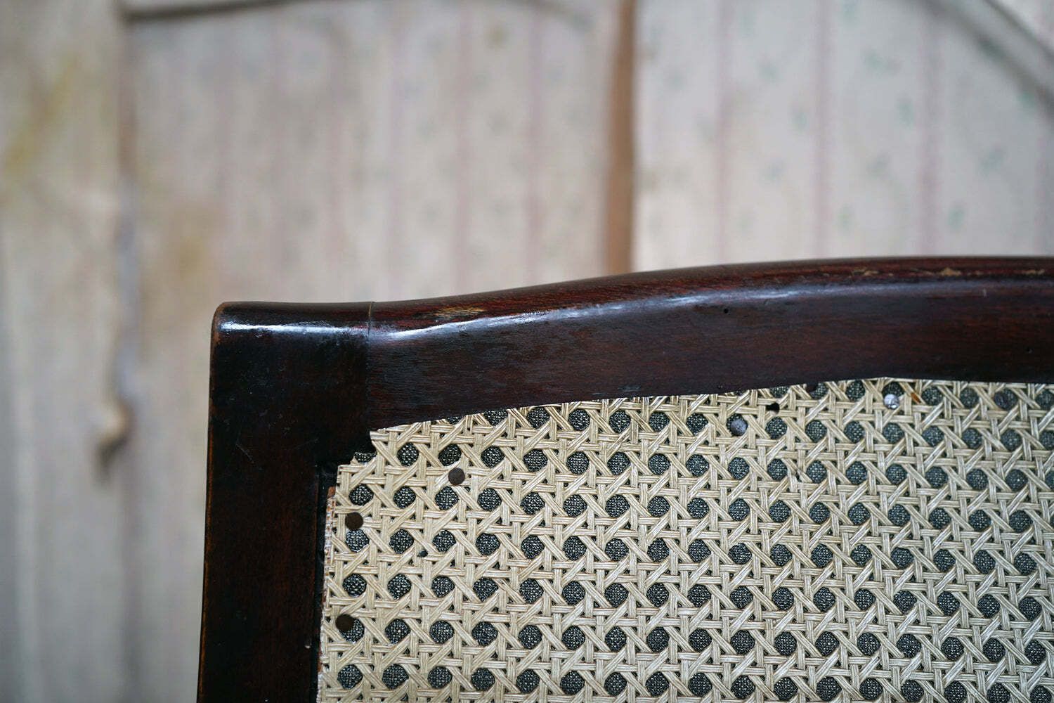 Furniture A Regency/William IV Period Mahogany Campaign & Silk Upholstered Armchair C.1825 37 photo