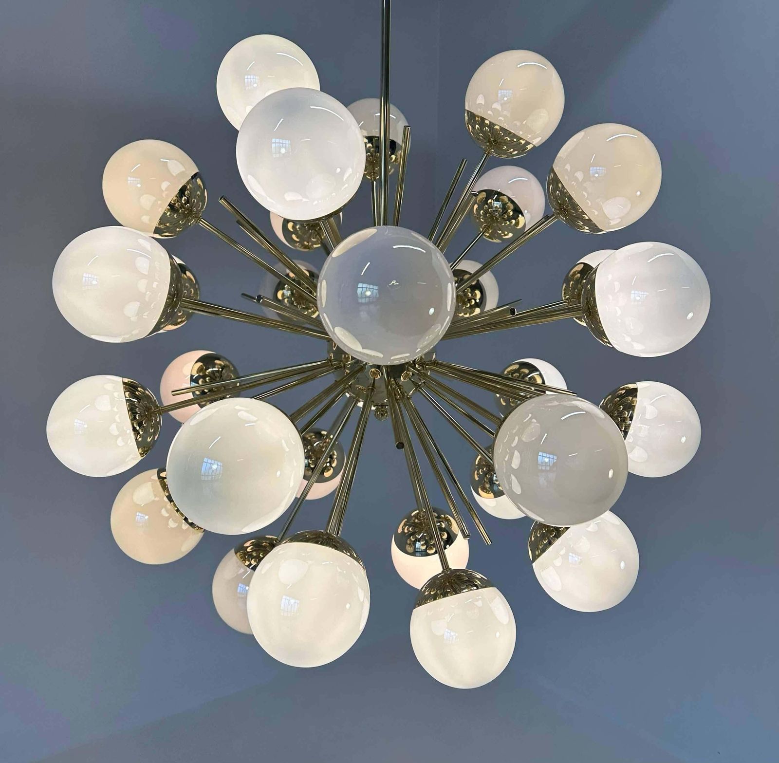 Stunning Mid Century Modern Murano Glass & Brass Sputnik Chandelier photo Lighting