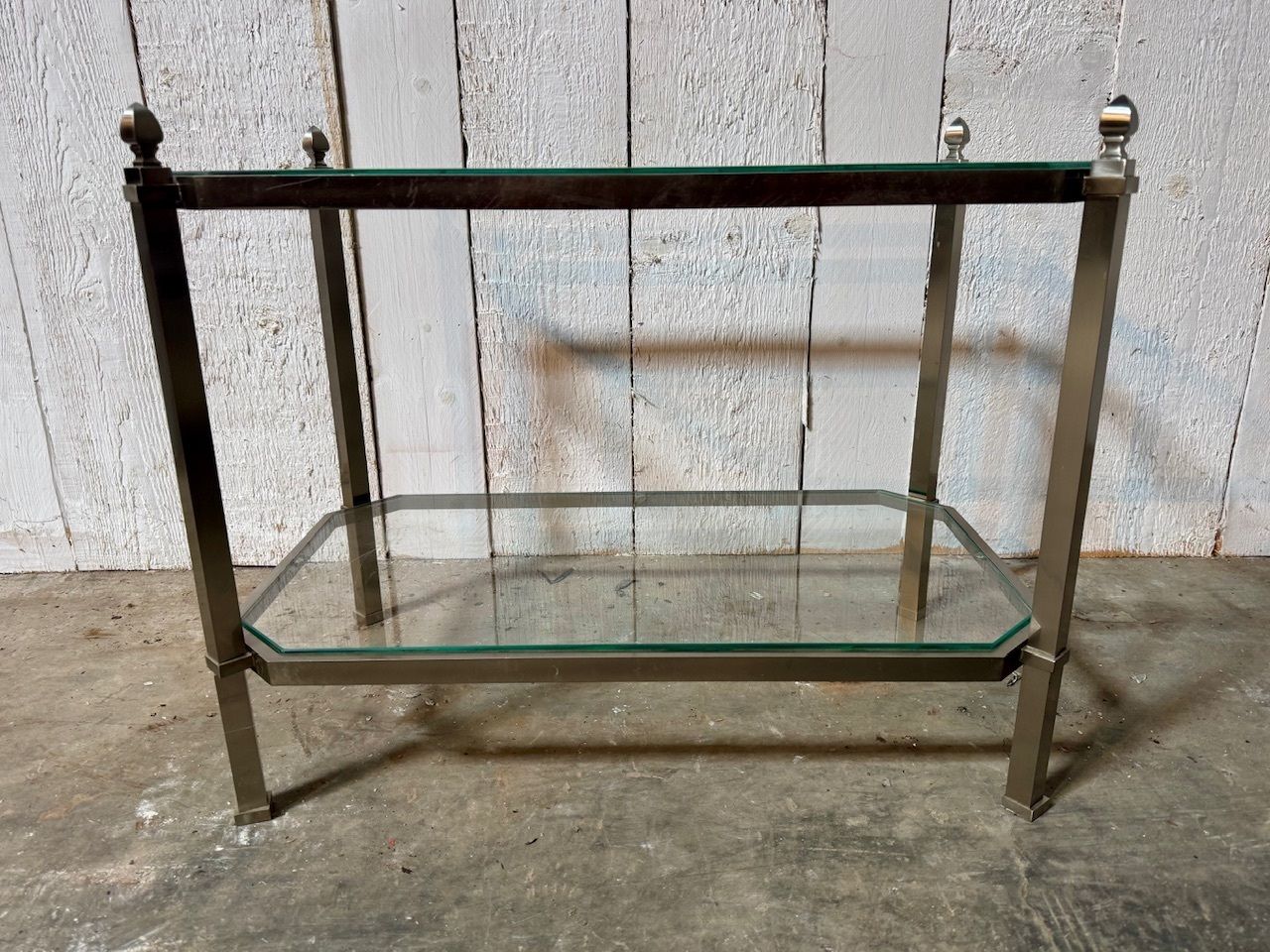 Quality French Mid Century Chrome Occasional Table photo vinterior