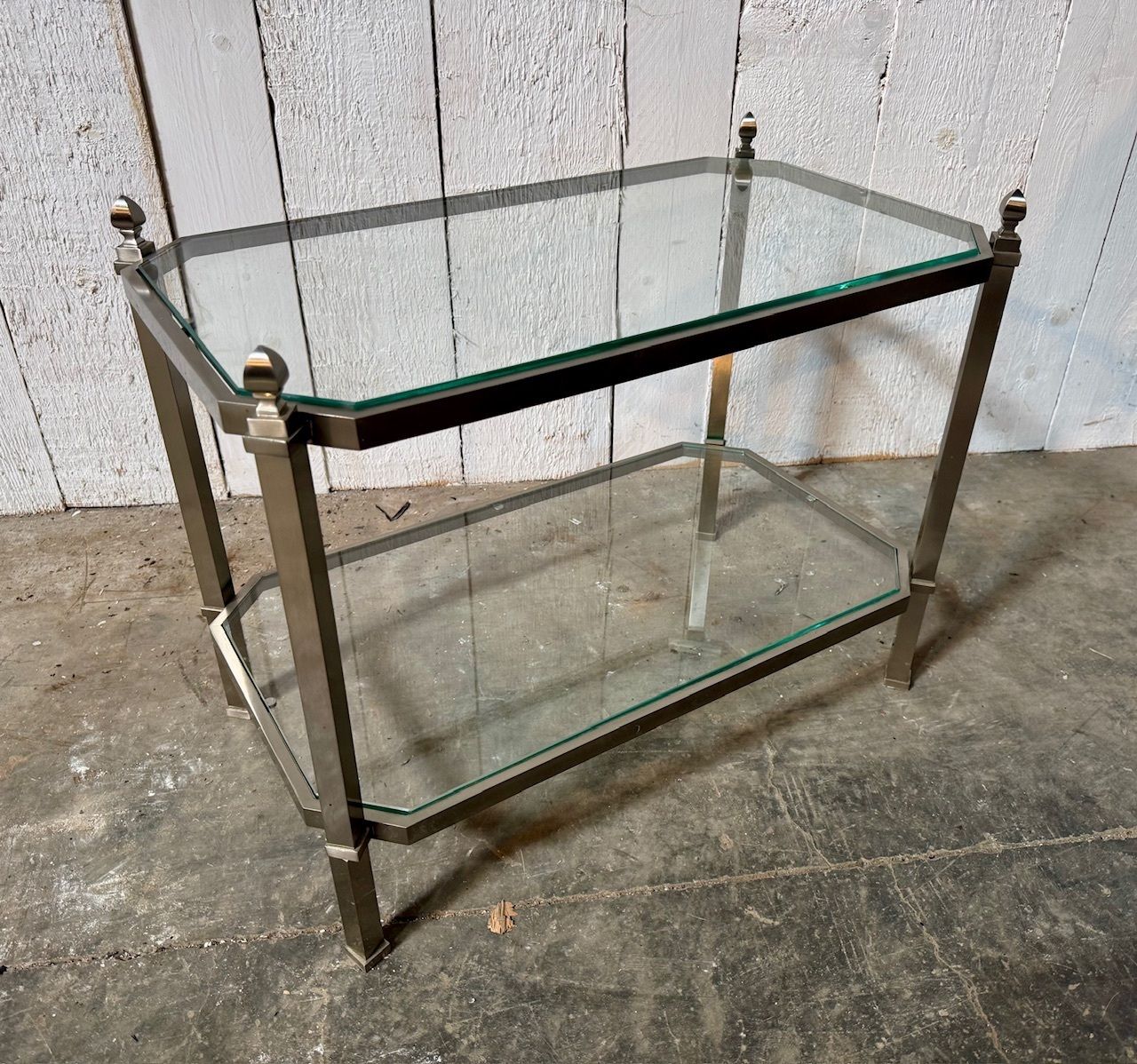 photo furniture Quality French Mid Century Chrome Occasional Table
