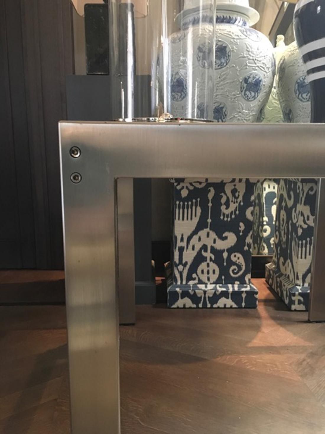 Italy Mid 20th Century Modern Steel Crystal Desk photo for sale
