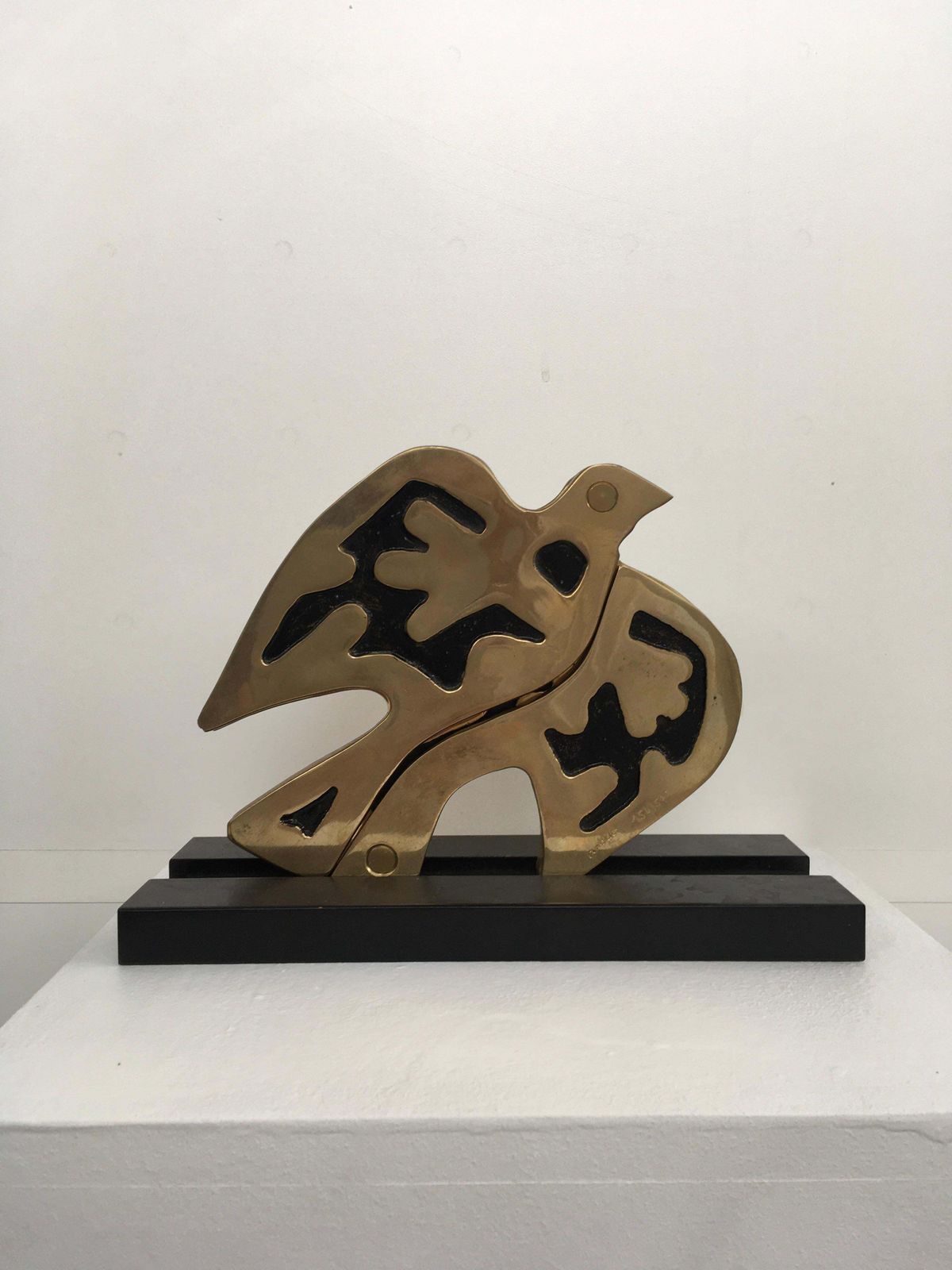 1980 Italy Abstract Bronze Sculpture Bruno Chersicla  Colomba Dove photo furniture