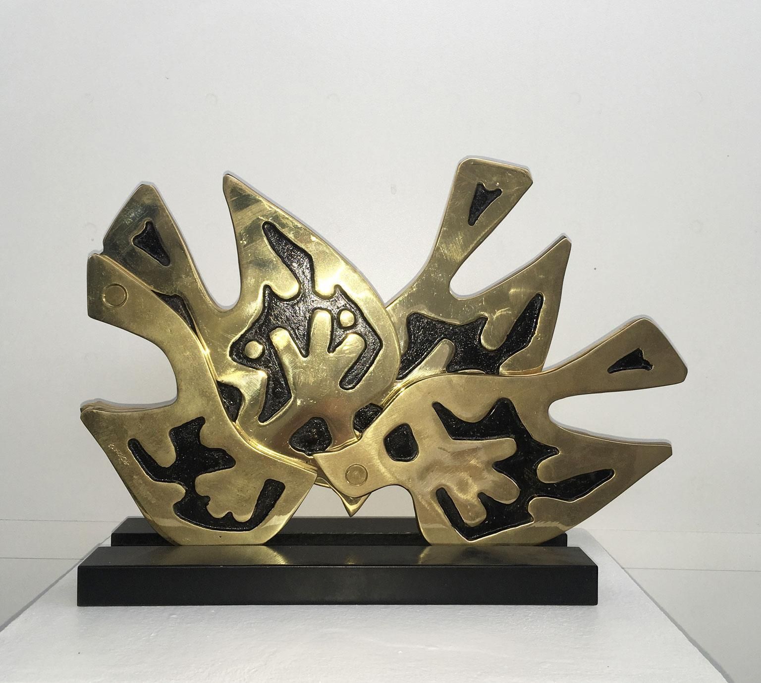 1980 Italy Abstract Bronze Sculpture Bruno Chersicla  Colomba Dove photo Art