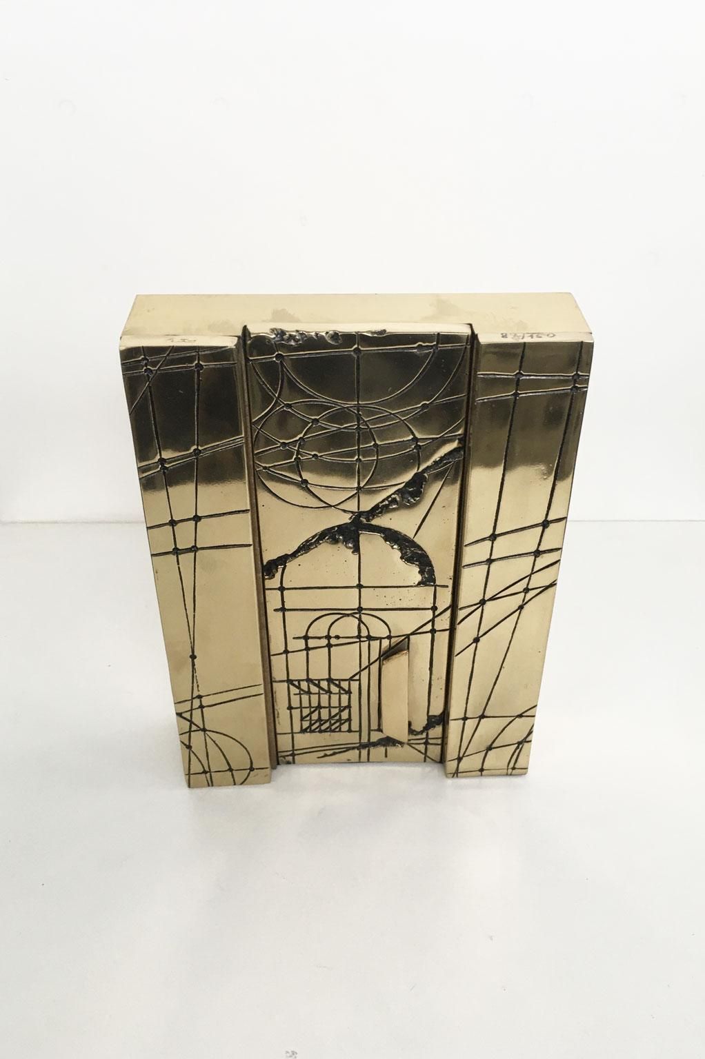 1980 Italy Bronze Abstract Sculpture Walter Valentini Città Del Sole photo for sale