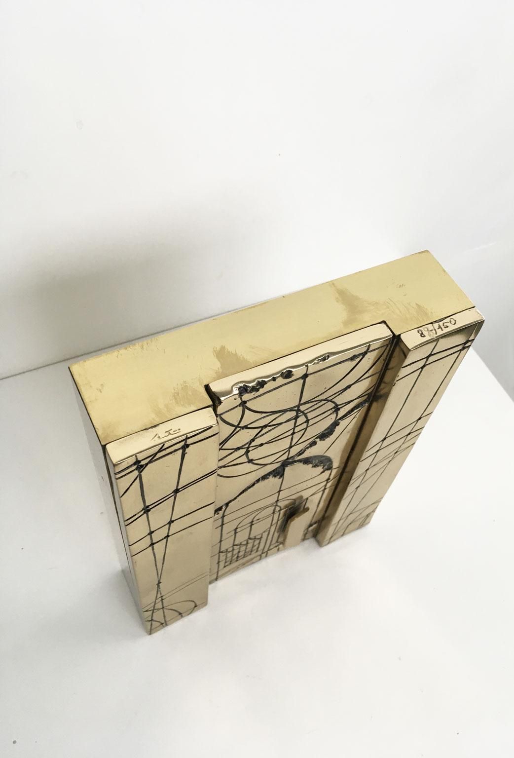 1980 Italy Bronze Abstract Sculpture Walter Valentini Città Del Sole photo 2059.0