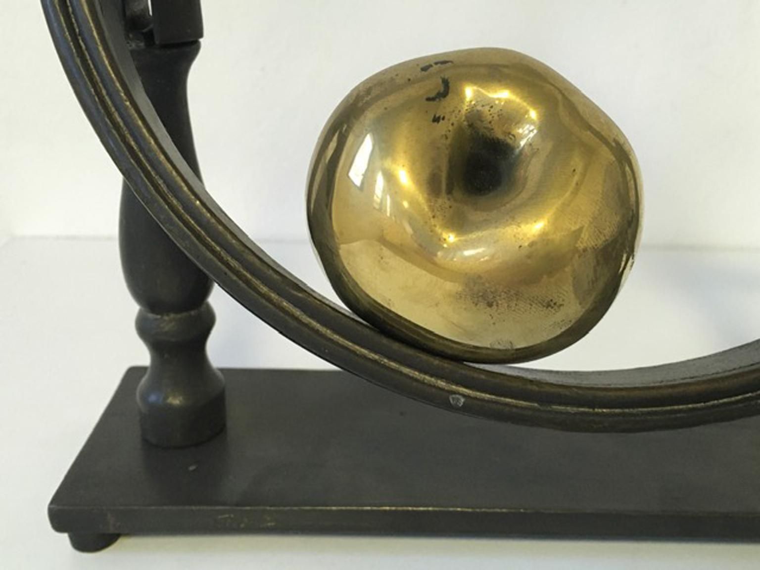 1980 Italy Post Modern Abstract Bronze Sculpture Little Universe On Earth photo vinterior