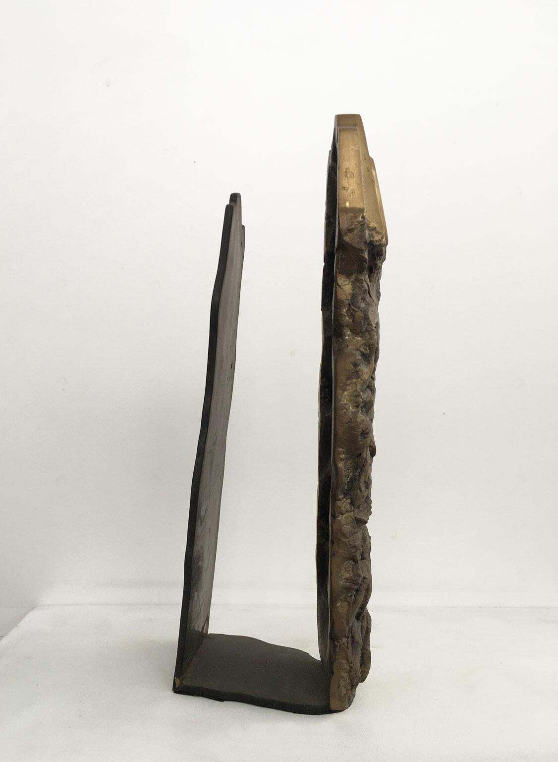 1979 Italy Post Modern Graziano Pompili Abstract Bronze Sculpture photo vintage