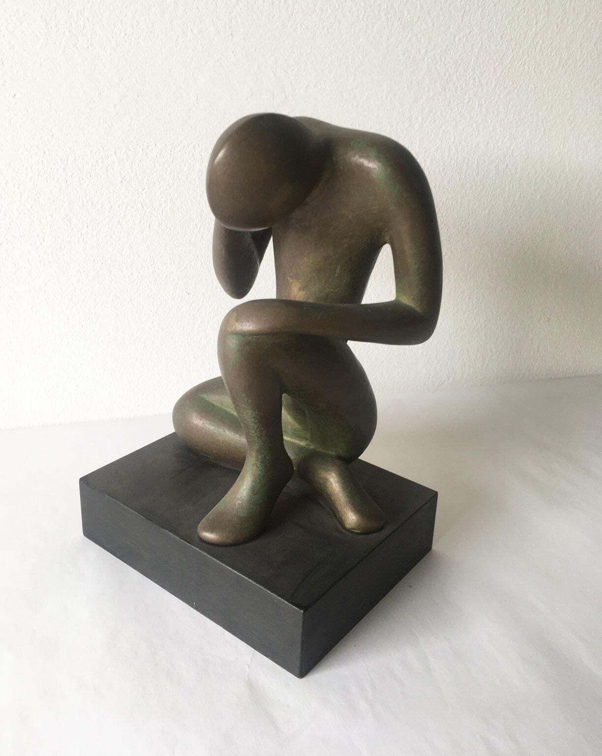 1969 Italy Abstract Bronze Sculpture Andrea Picini Bintou photo Art