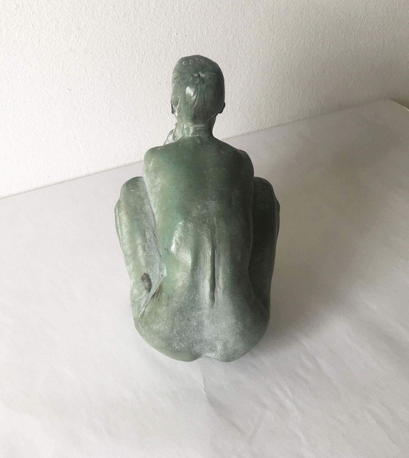 Art 1995 Italy Bronze Sculpture By Giuseppe Bergomi Davanti Al Mare photo