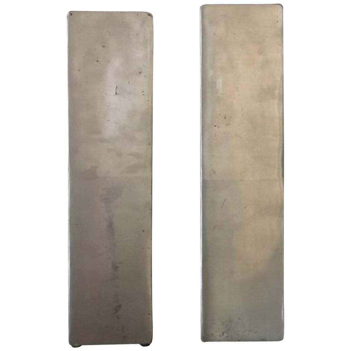 Africa Organic Modern Pair Of Cast Lost Wax Aluminum Vases