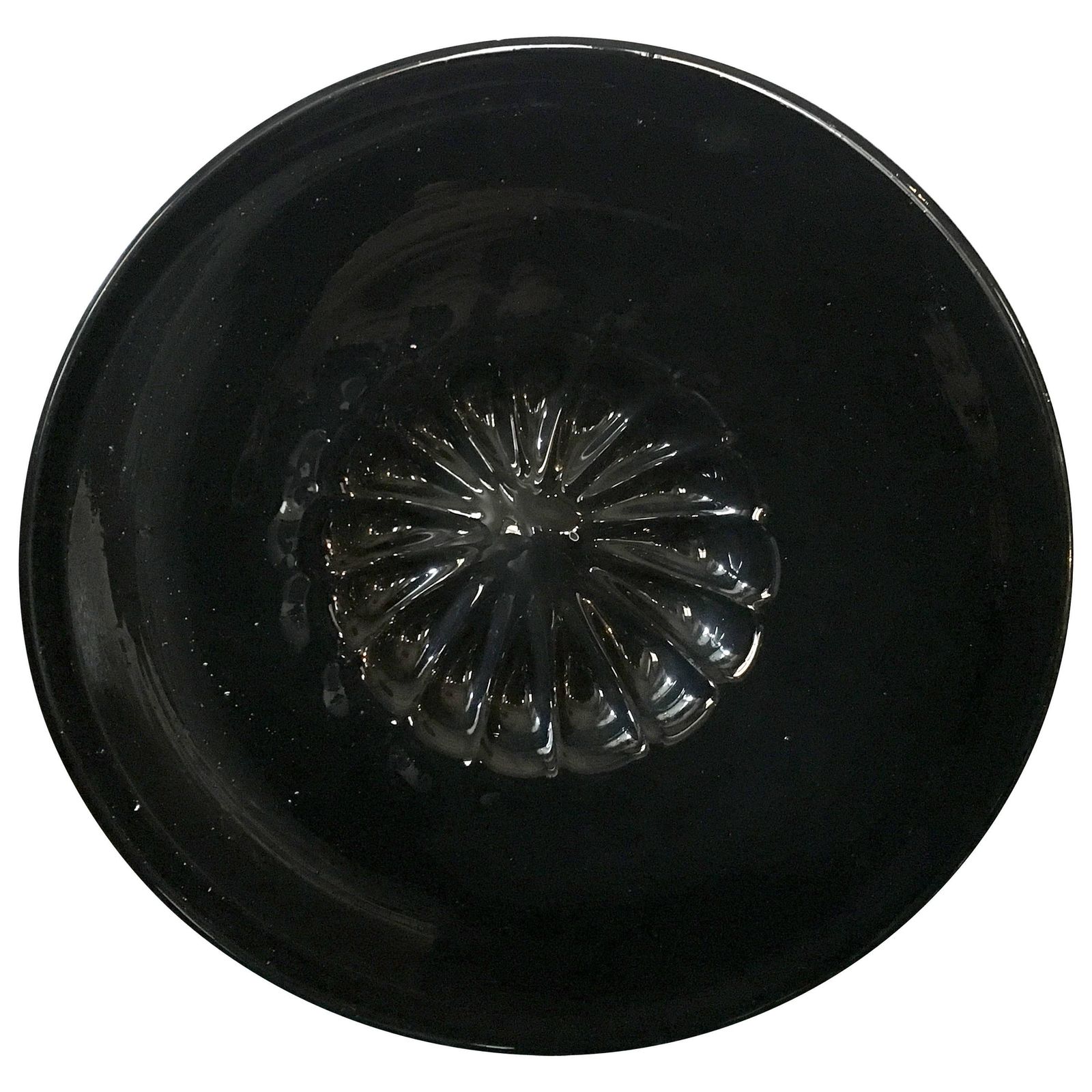1960 Venezia Italy Mid Century Modern Murano Blown Black Glass Bowl