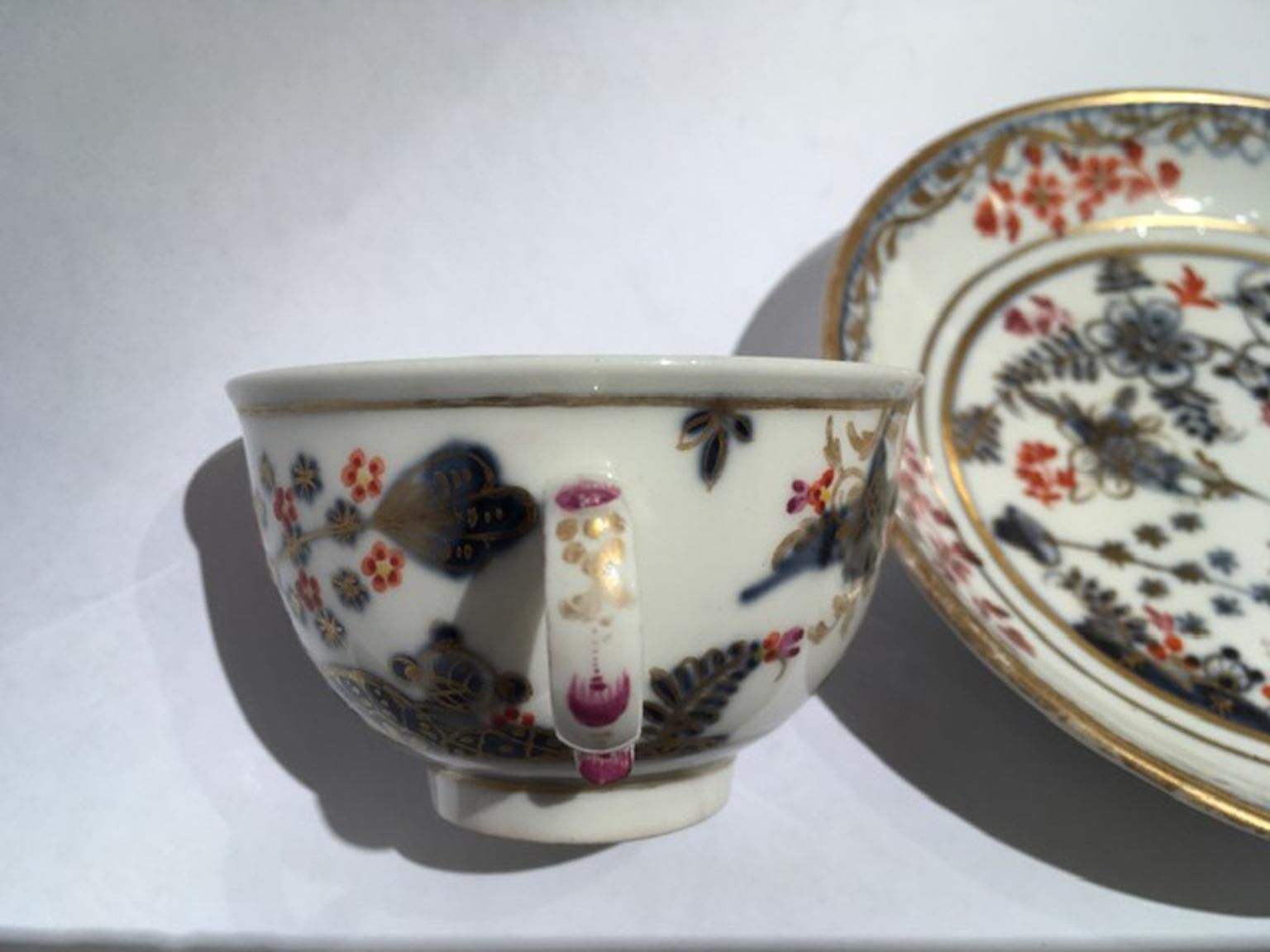 photo for sale Vienna Mid 19th Century Porcelain Cup With Dish White Red Blue And Gold